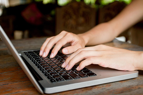 Person using a laptop