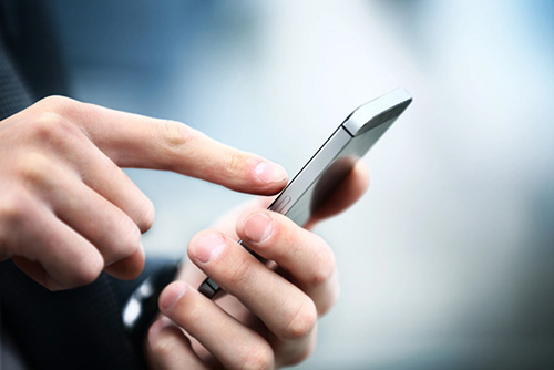 Person using a smartphone